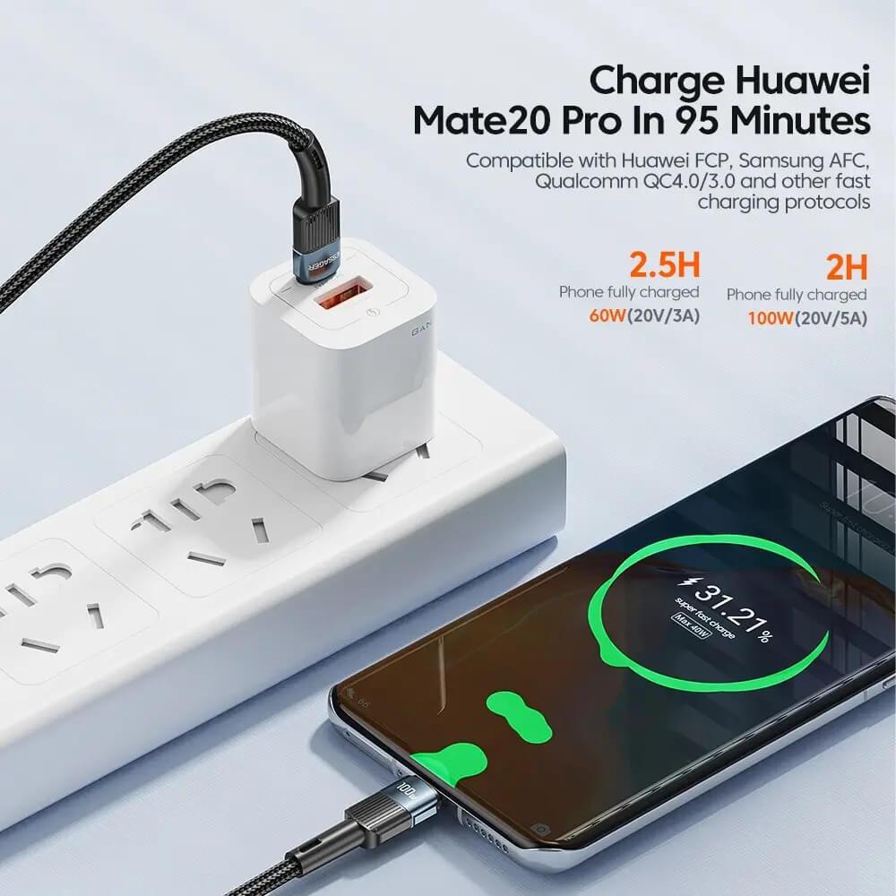 ESSAGER 100W TYPE-C to TYPE-C Fast Charging Cable-DIVERSITY
