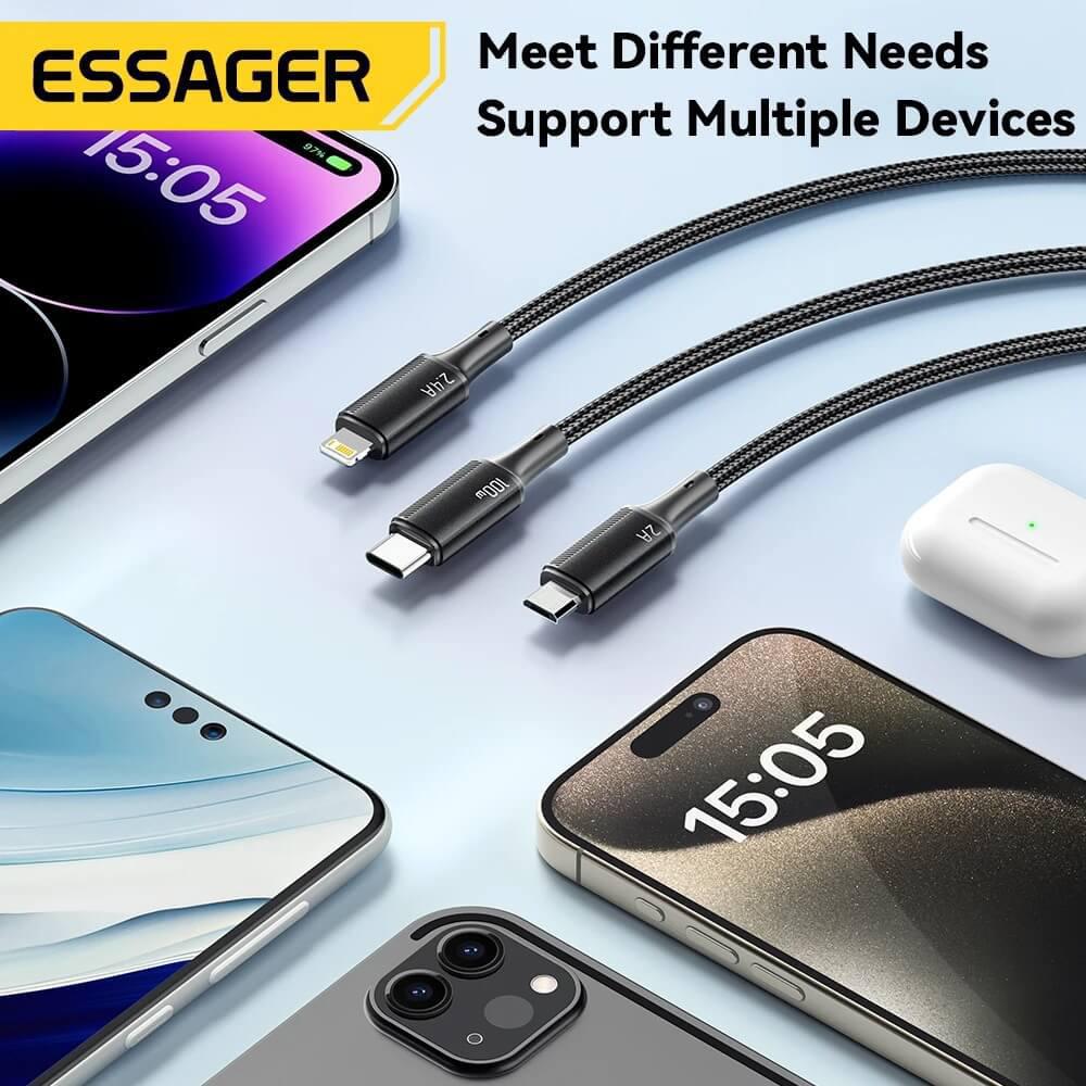 ESSAGER 3 in 1 100W Quick Charging Cable-DIVERSITY