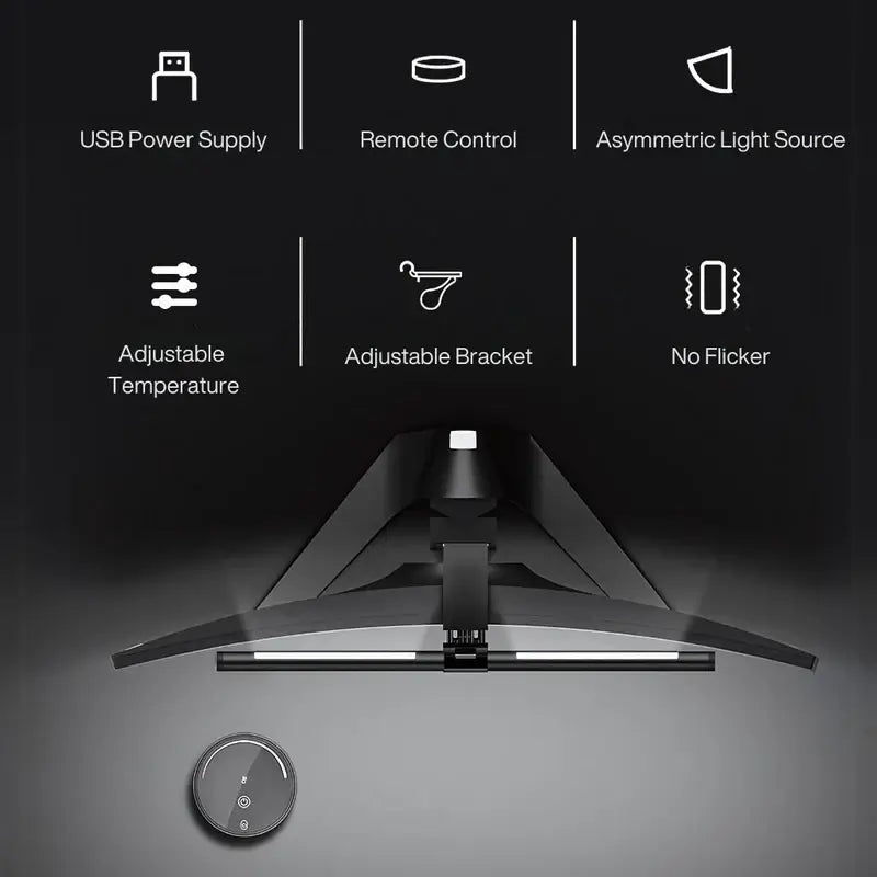Monitor Light Bar With Rear Light and Wireless Remote Control