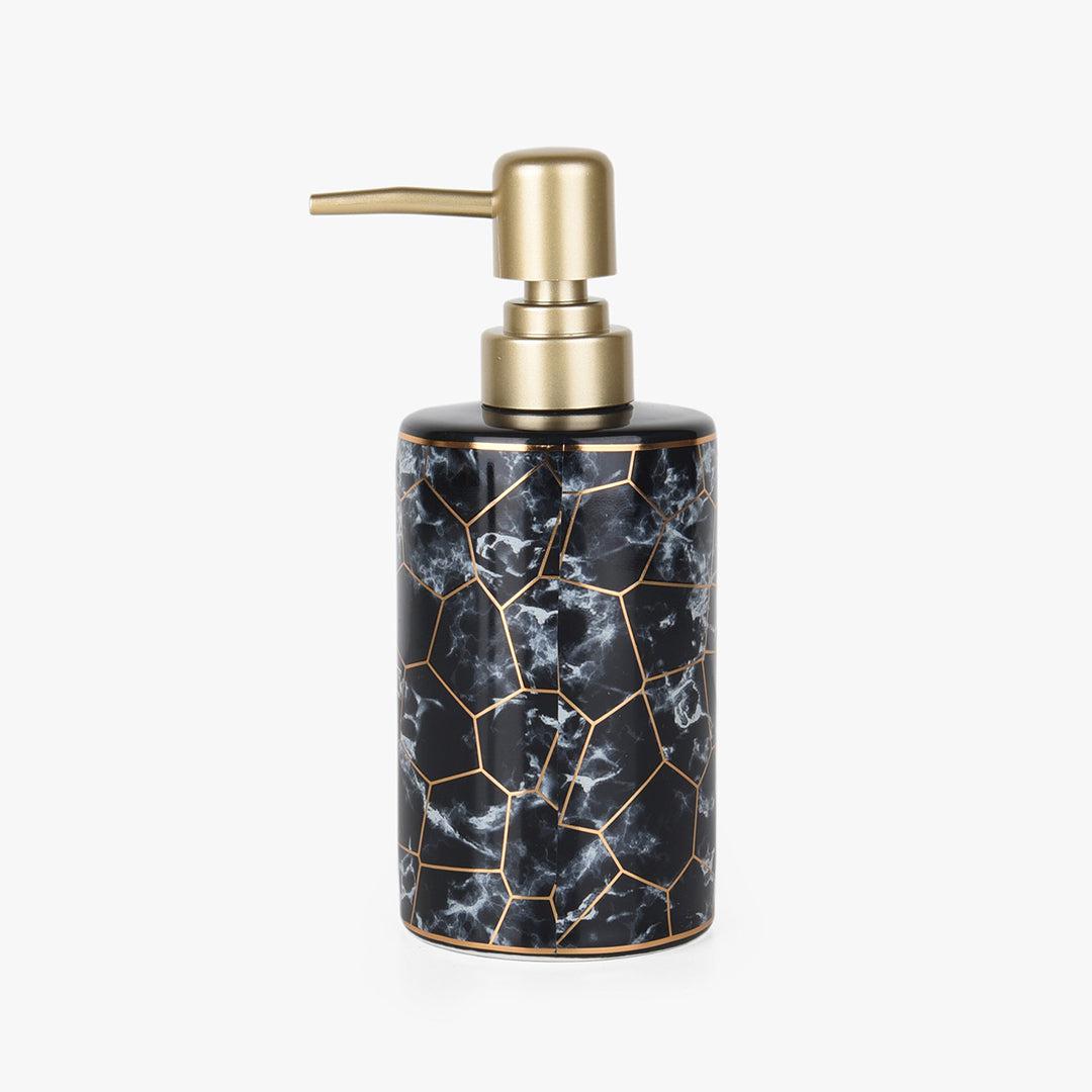 Marble Ceramic Bathroom Set - Jet Black