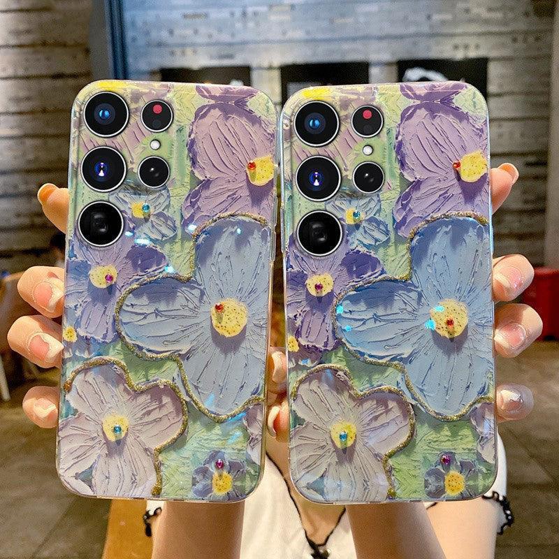 Floral Design Silicone Phone Case-DIVERSITY