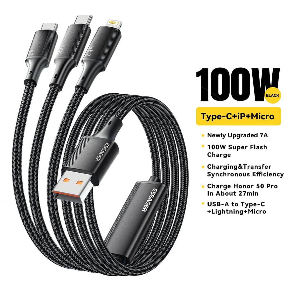 ESSAGER 3 in 1 100W Quick Charging Cable-DIVERSITY