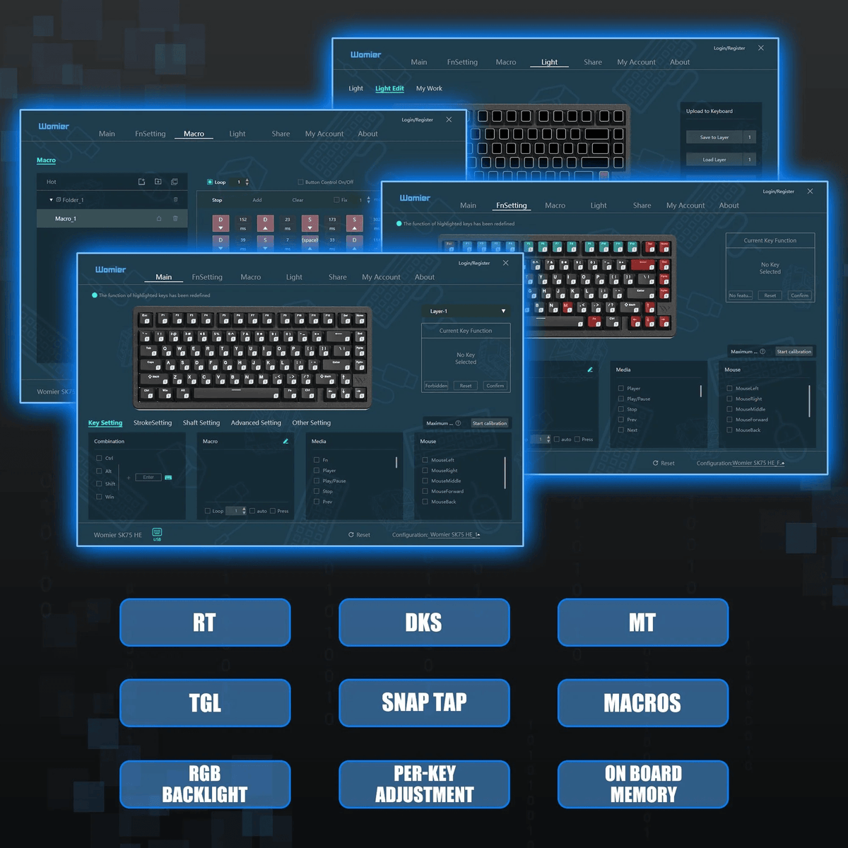 WOMIER SK75 TMR Wireless Magnetic Switch Keyboard