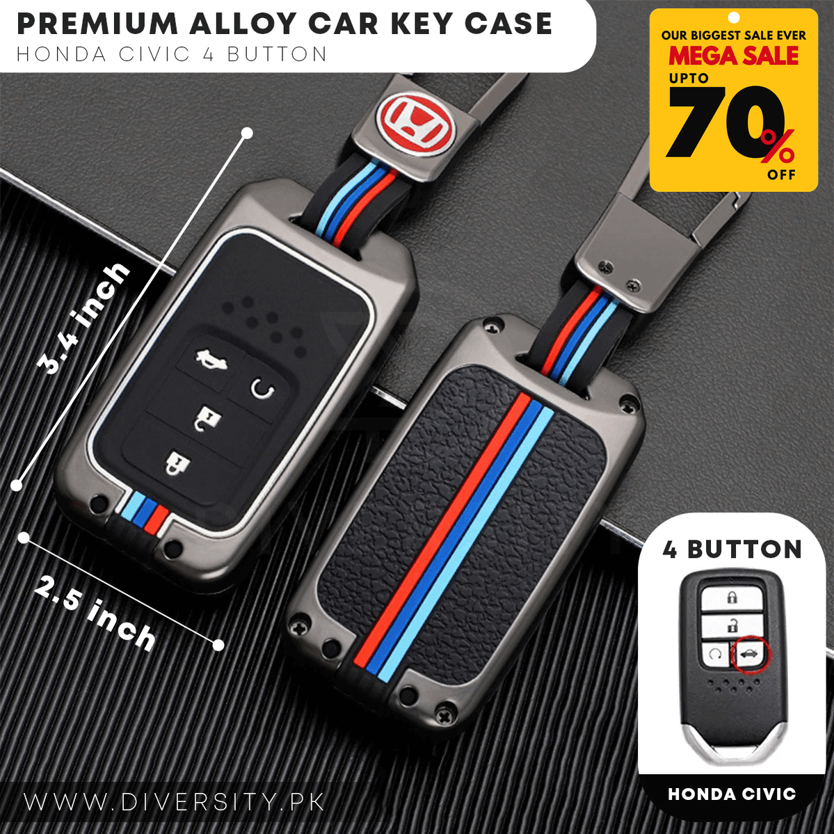 Premium Alloy Car Key Case - DIVERSITY