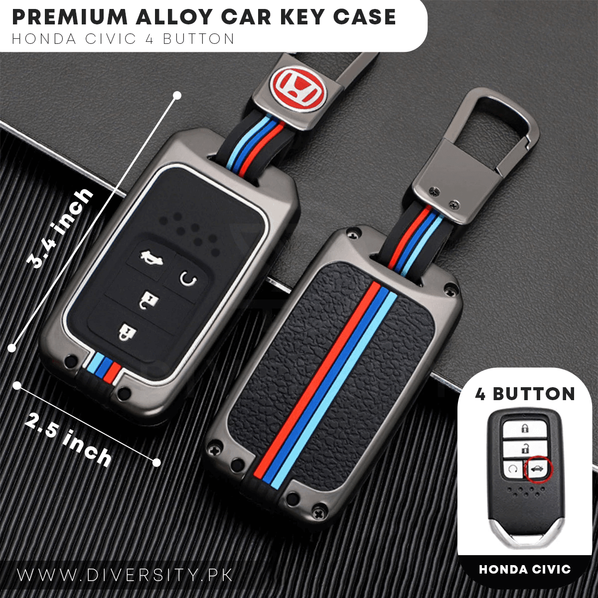 Premium Alloy Car Key Case - DIVERSITY