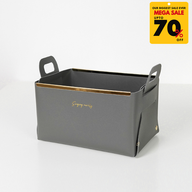 Faux Leather Nordic Storage Basket-DIVERSITY