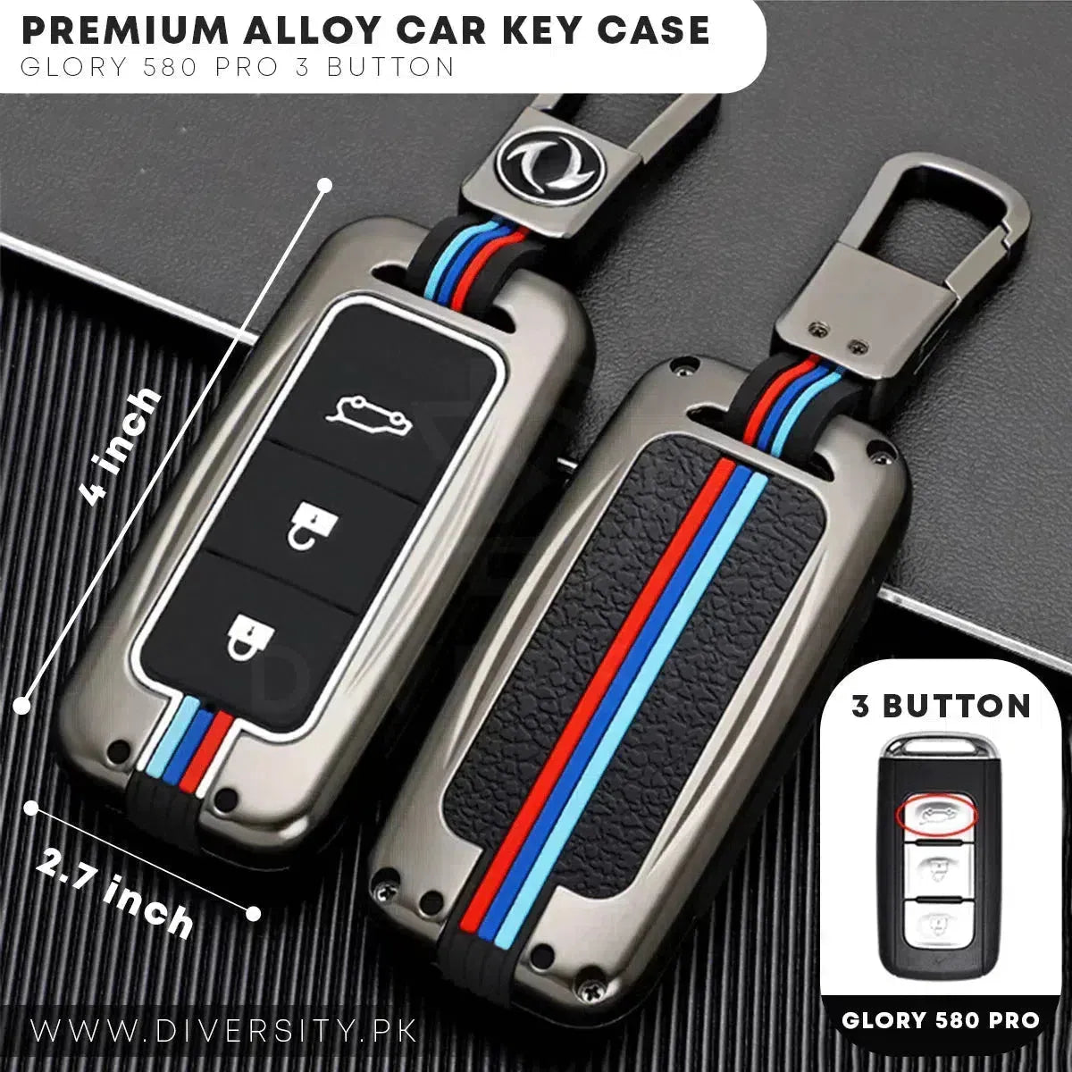 Premium Alloy Car Key Case - DIVERSITY