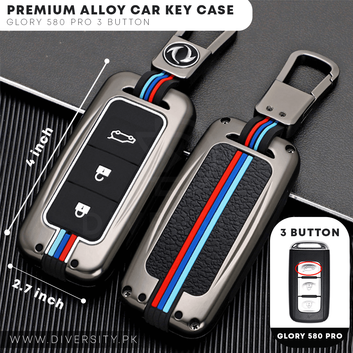 Premium Alloy Car Key Case - DIVERSITY