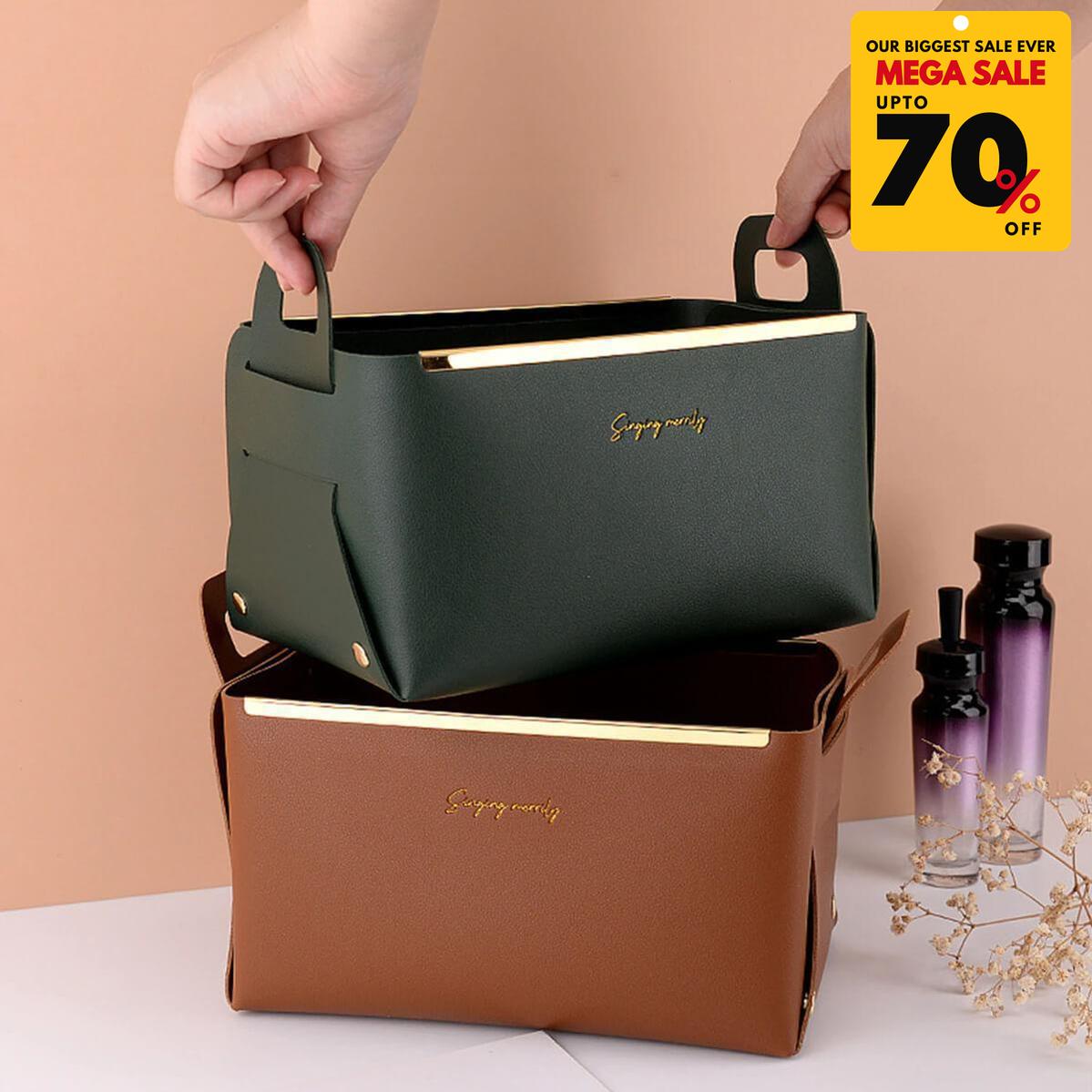 Faux Leather Nordic Storage Basket - DIVERSITY