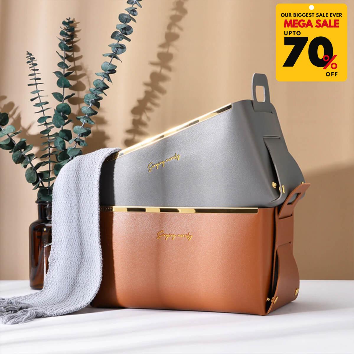 Faux Leather Nordic Storage Basket - DIVERSITY