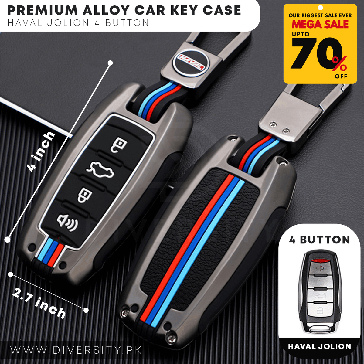 Premium Alloy Car Key Case - DIVERSITY