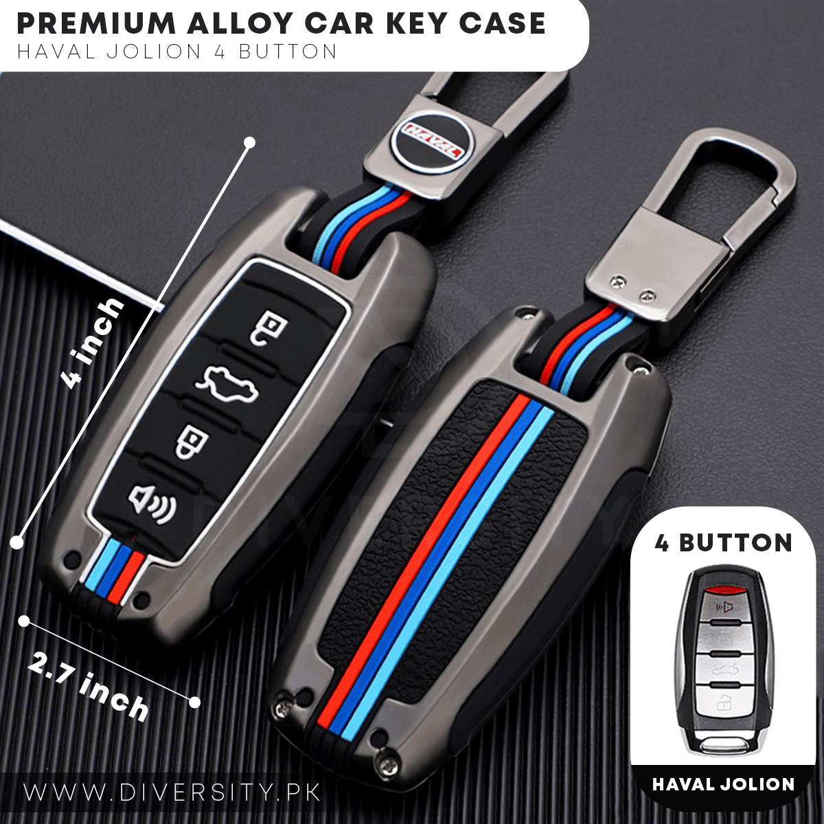 Premium Alloy Car Key Case - DIVERSITY