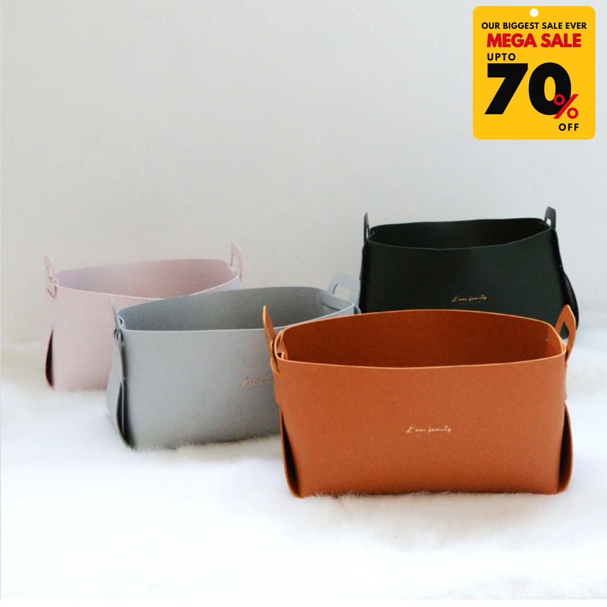 Faux Leather Nordic Storage Basket - DIVERSITY