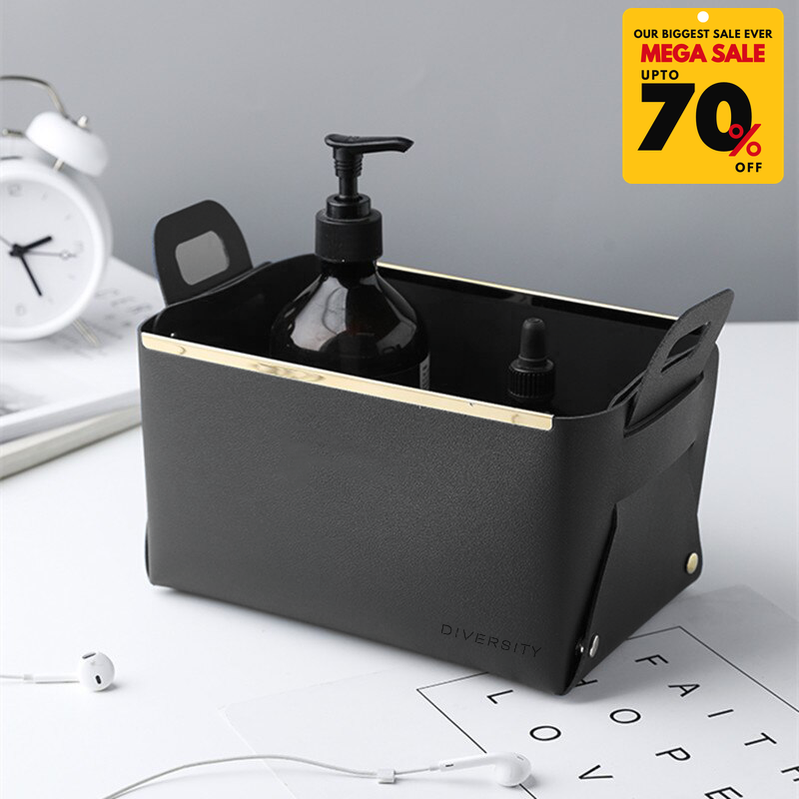 Faux Leather Nordic Storage Basket-DIVERSITY