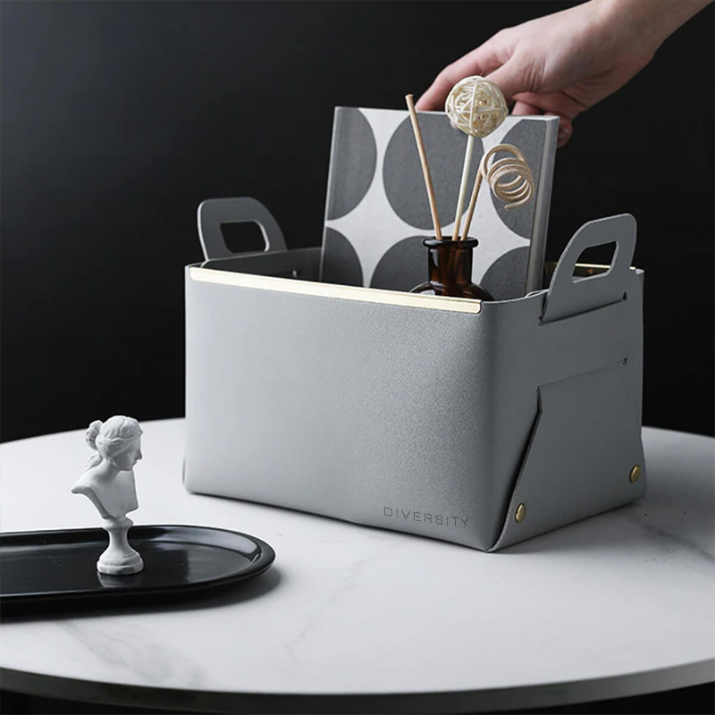 Faux Leather Nordic Storage Basket-DIVERSITY