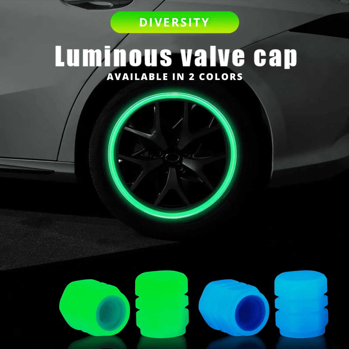 Luminous Tire Valve Cap - DIVERSITY