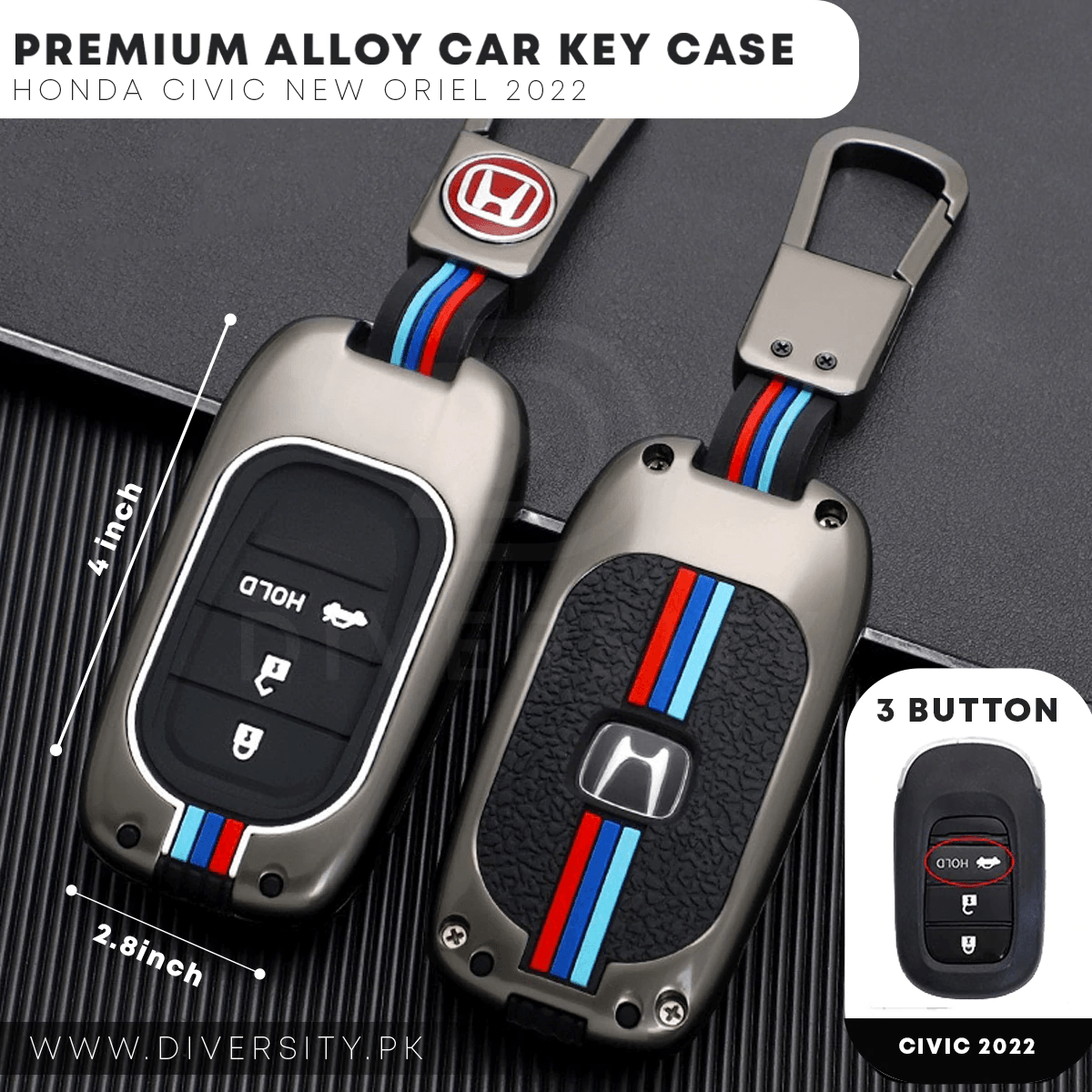 Premium Alloy Car Key Case - DIVERSITY