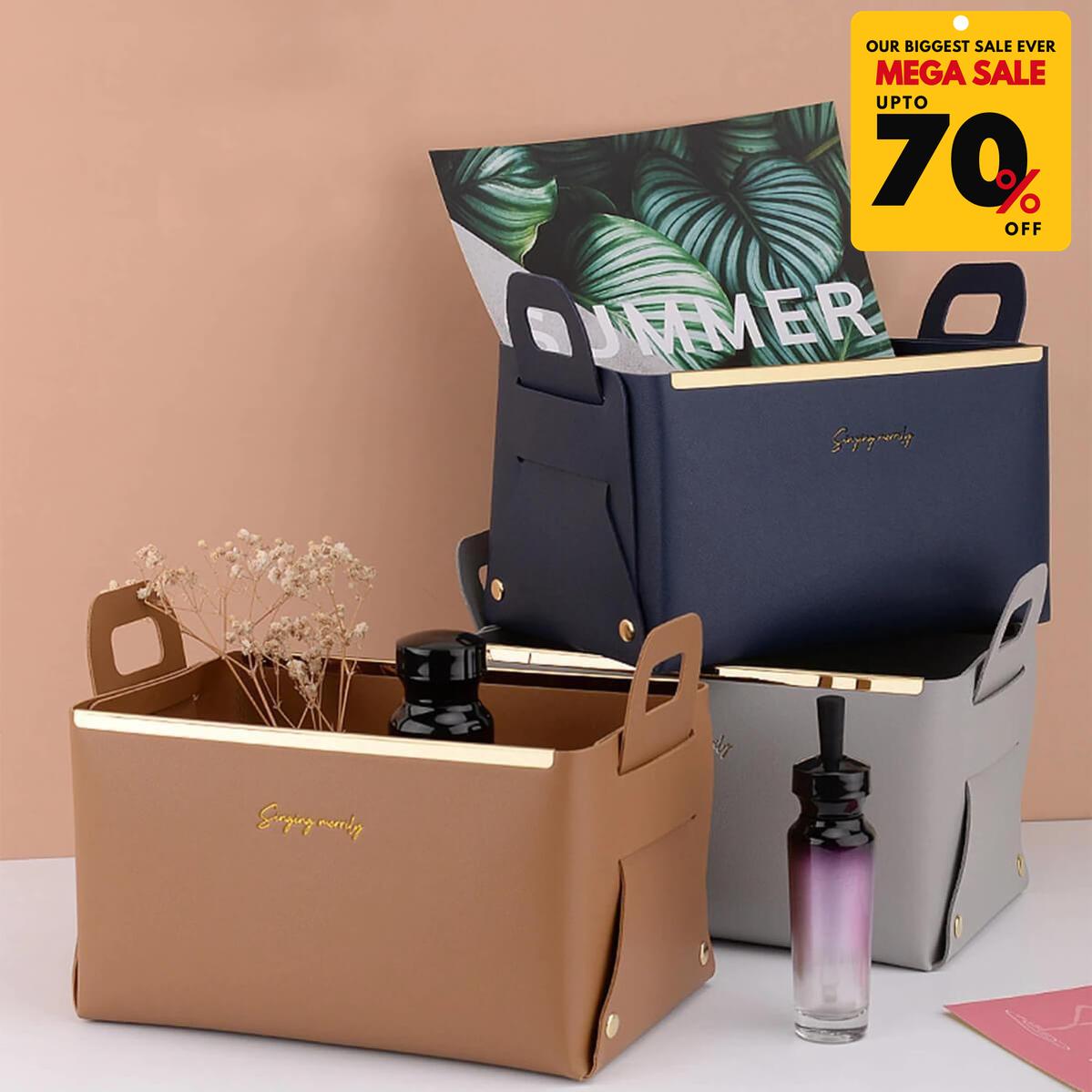 Faux Leather Nordic Storage Basket - DIVERSITY