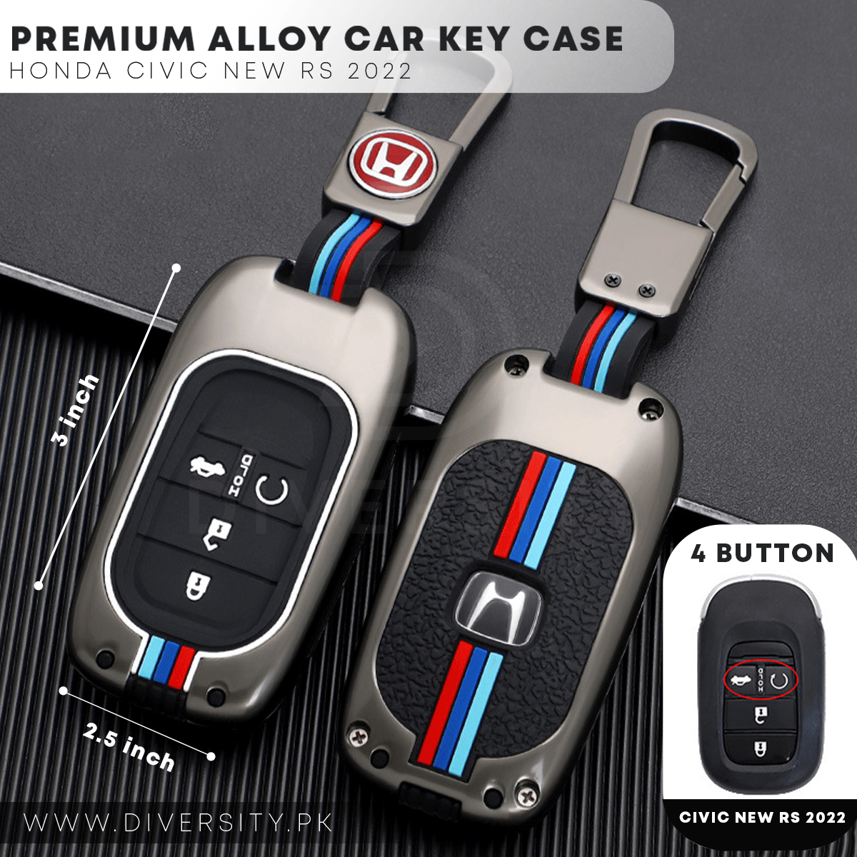 Premium Alloy Car Key Case - DIVERSITY