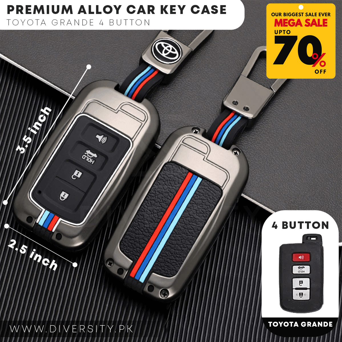 Premium Alloy Car Key Case - DIVERSITY