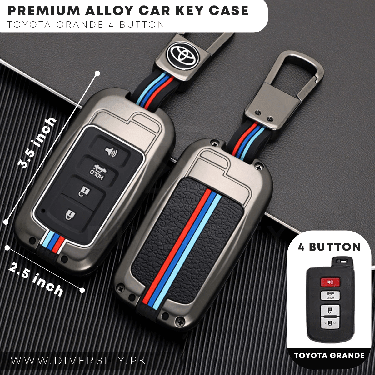 Premium Alloy Car Key Case - DIVERSITY