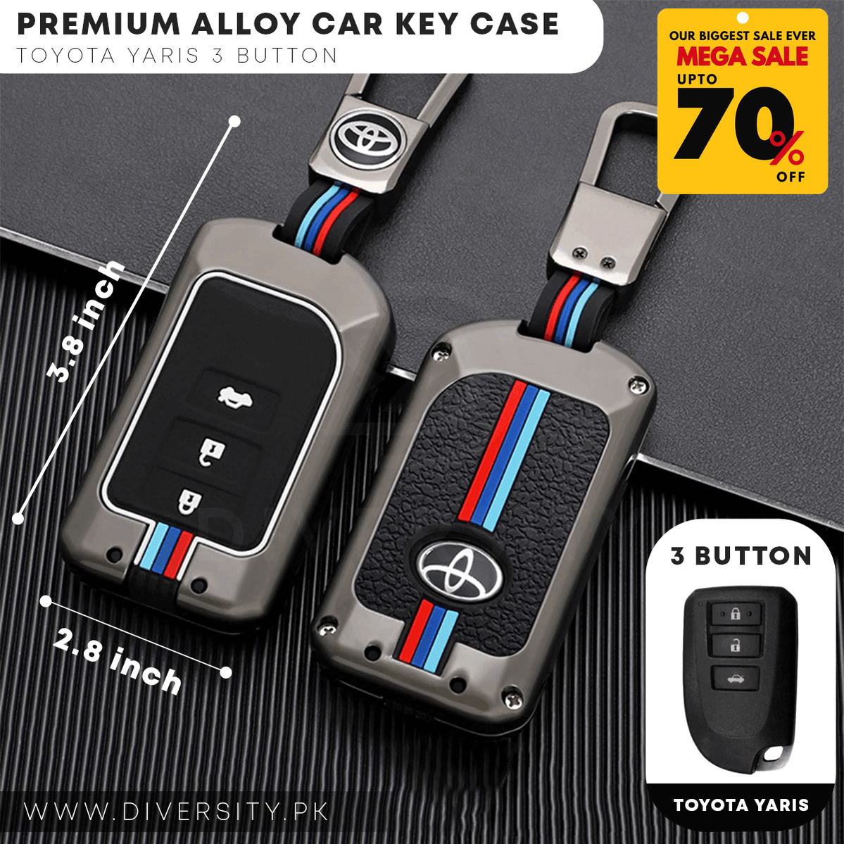 Premium Alloy Car Key Case - DIVERSITY