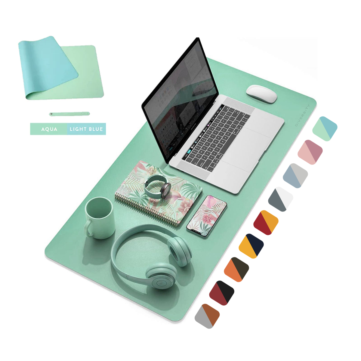 Double Sided Leather Desk Mat-DIVERSITY