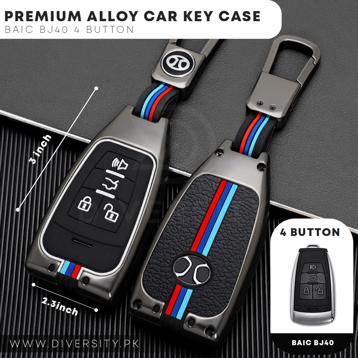 Premium Alloy Car Key Case - DIVERSITY