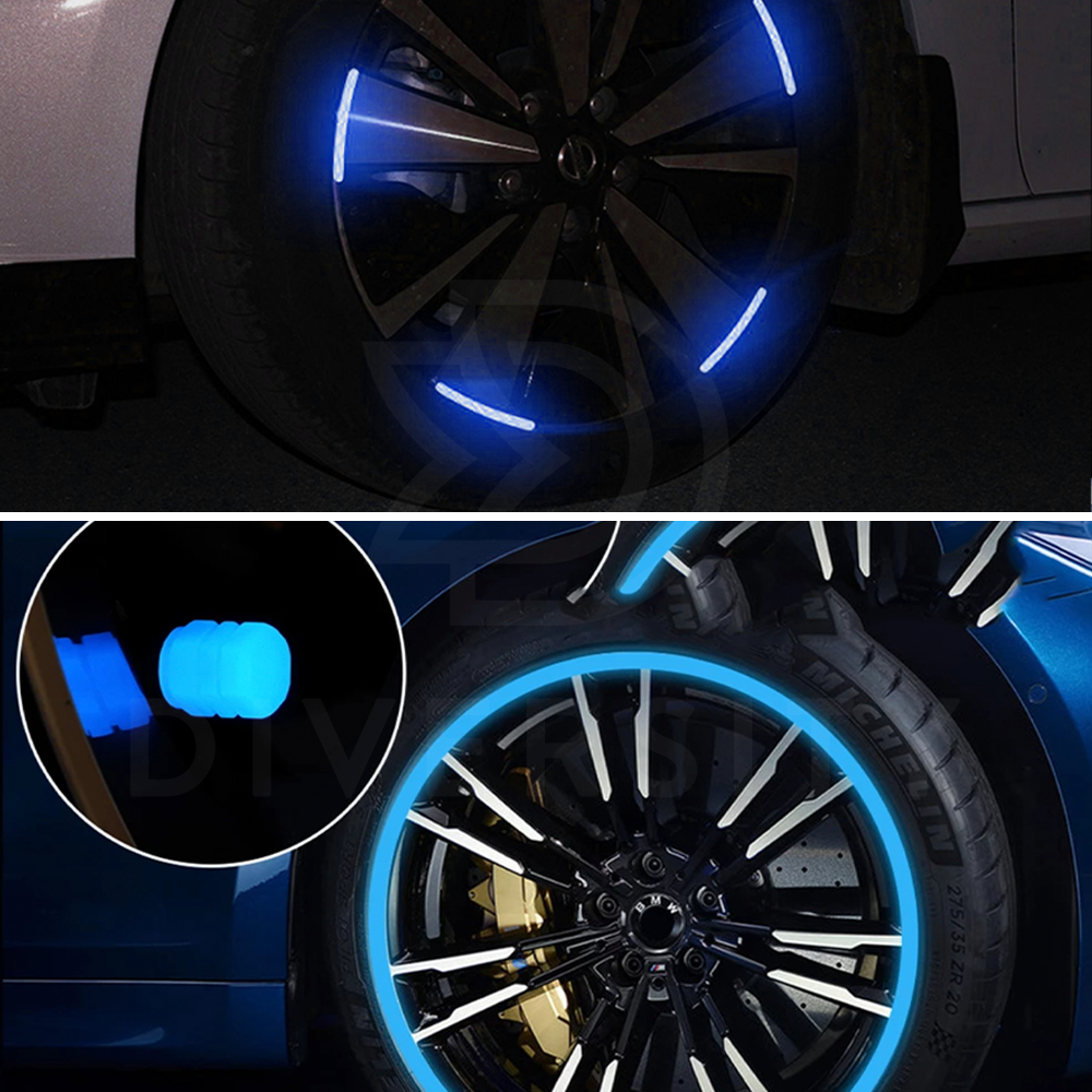 Reflective Rim Sticker & Luminous Valve Cap-DIVERSITY