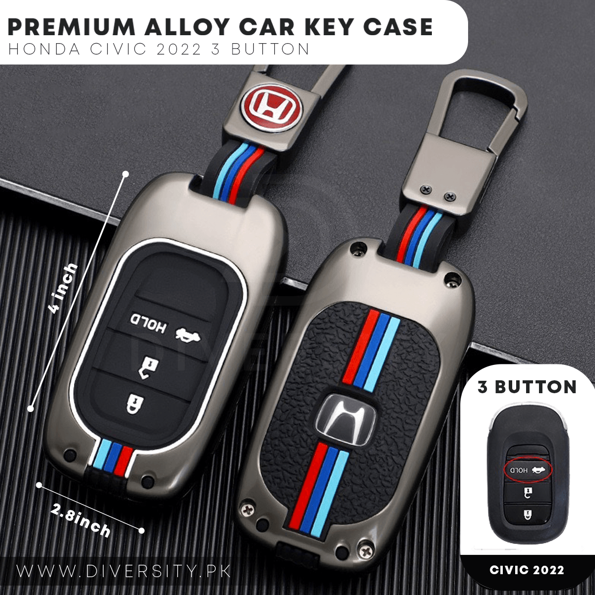 Premium Alloy Car Key Case - DIVERSITY