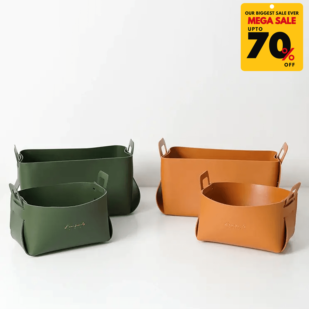 Faux Leather Nordic Storage Basket - DIVERSITY