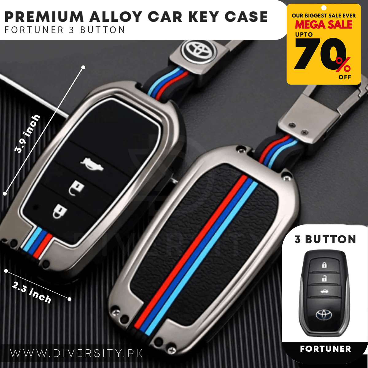 Premium Alloy Car Key Case - DIVERSITY