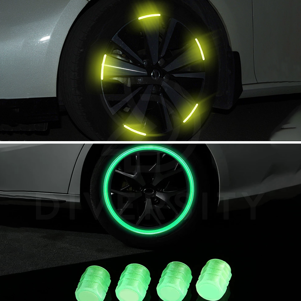 Reflective Rim Sticker & Luminous Valve Cap-DIVERSITY