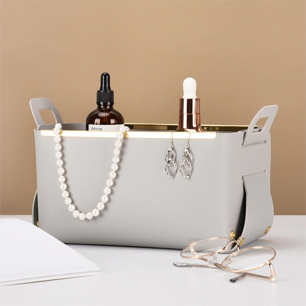Faux Leather Nordic Storage Basket-DIVERSITY