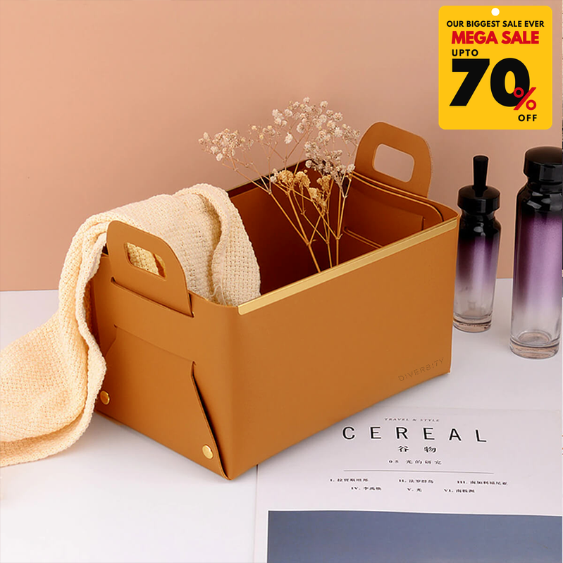 Faux Leather Nordic Storage Basket-DIVERSITY