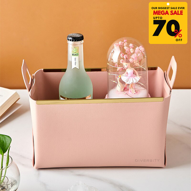 Faux Leather Nordic Storage Basket-DIVERSITY