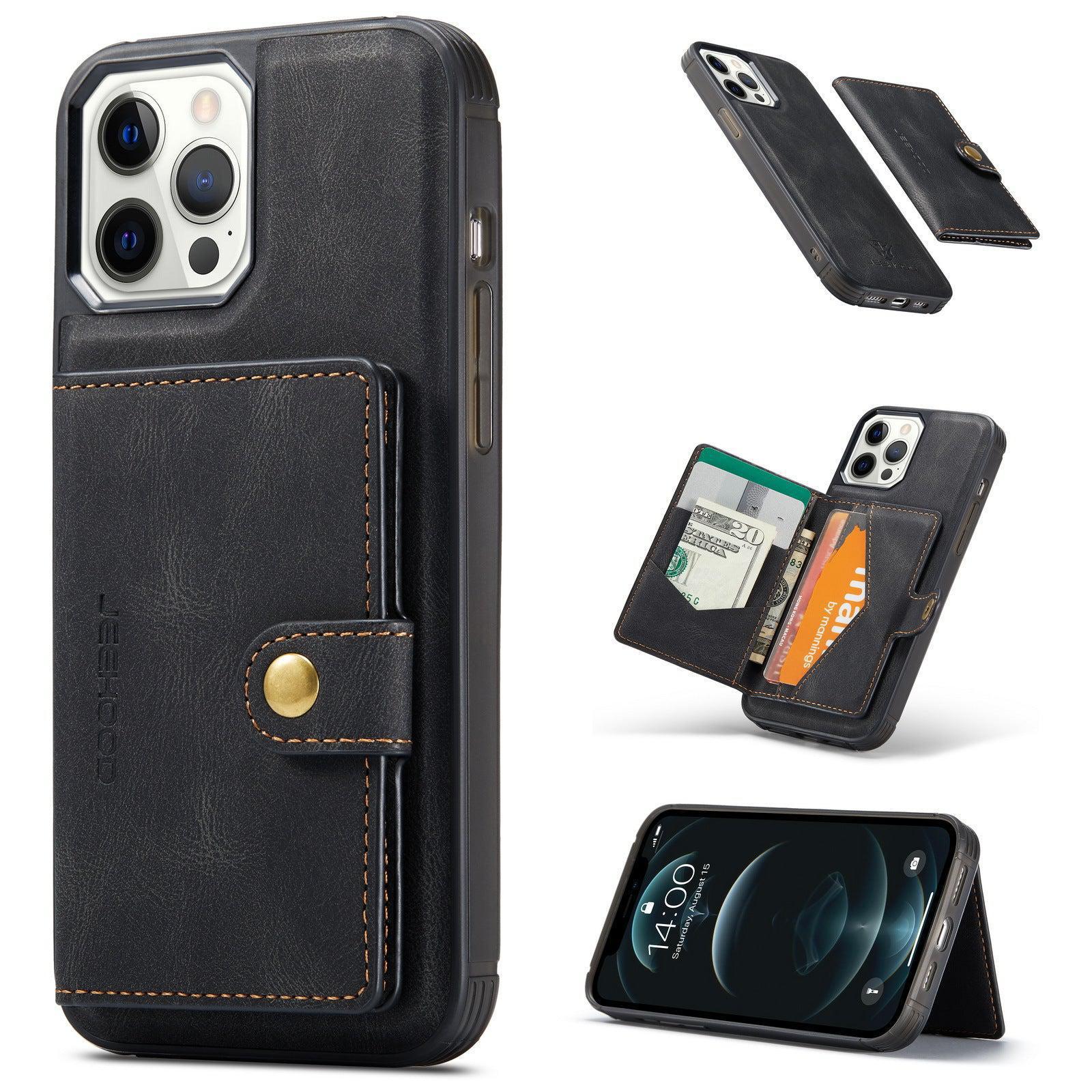 Faux Leather Phone Case With Magnetic Wallet