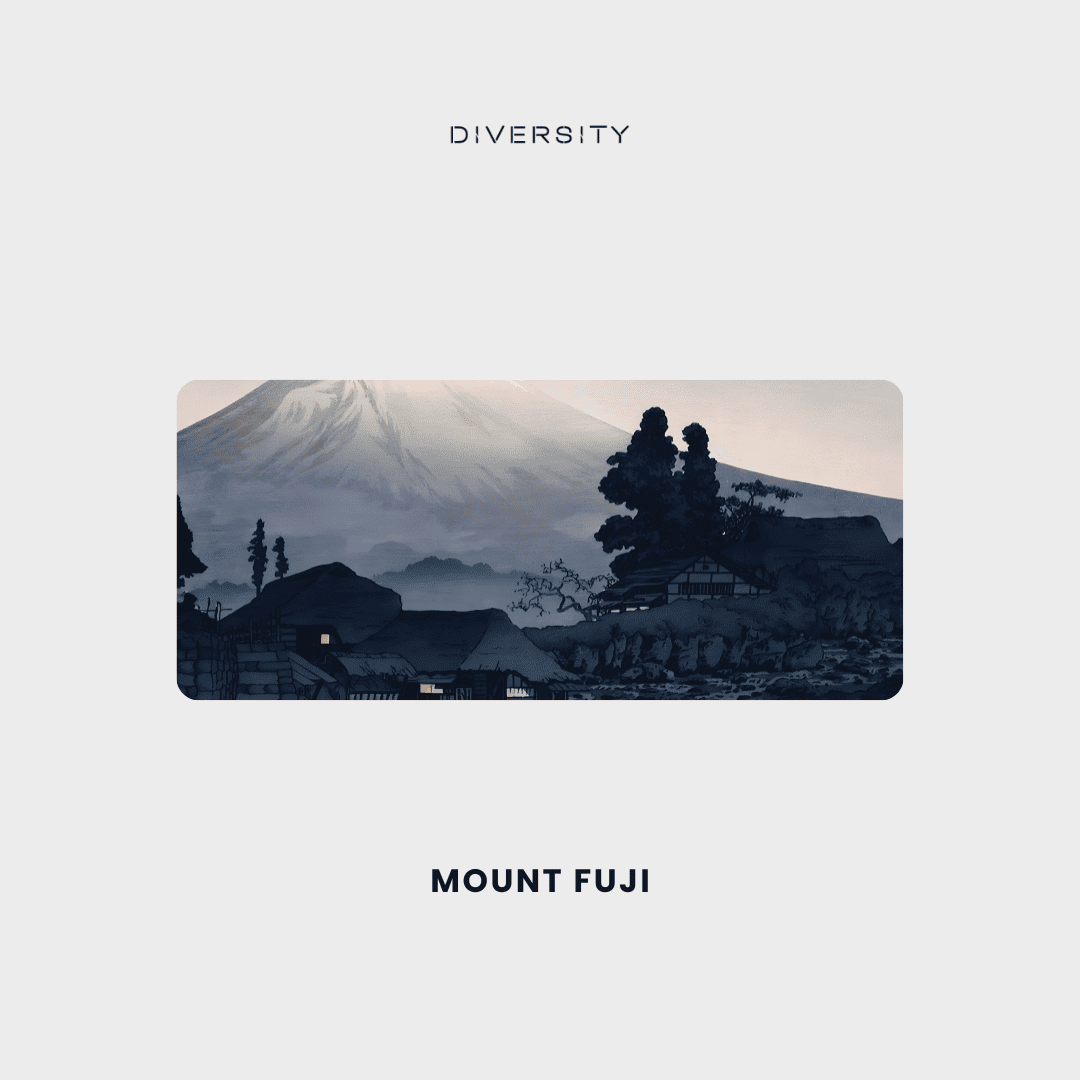 Printed Leather Desk Mat - Mount Fuji