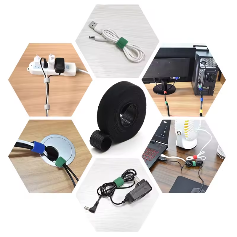 Reusable Neoprene Velcro Cable Tie Roll