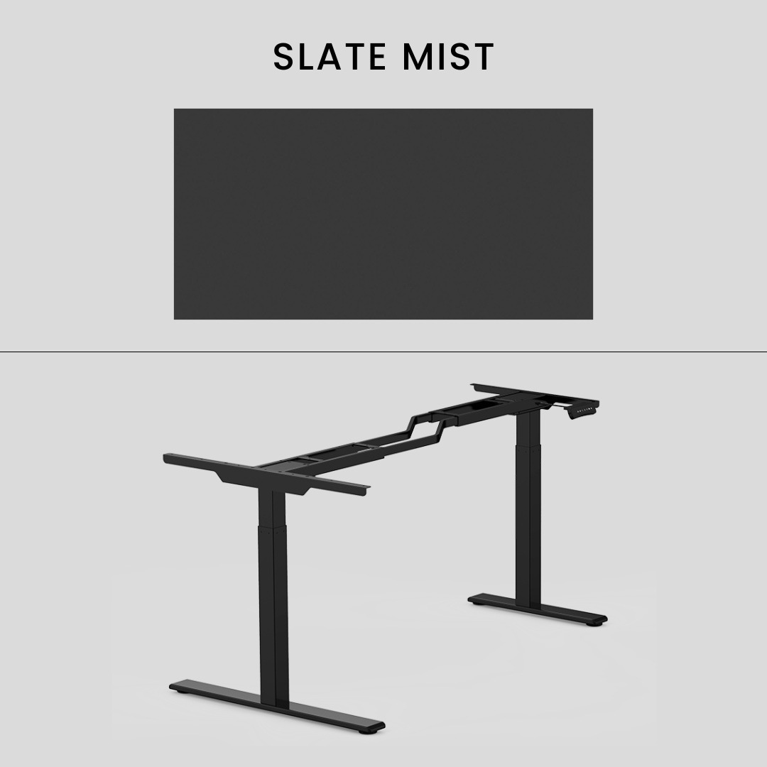 FlexiSpot E1L - Dual Motor L‑Shaped Standing Desk With Black Frame