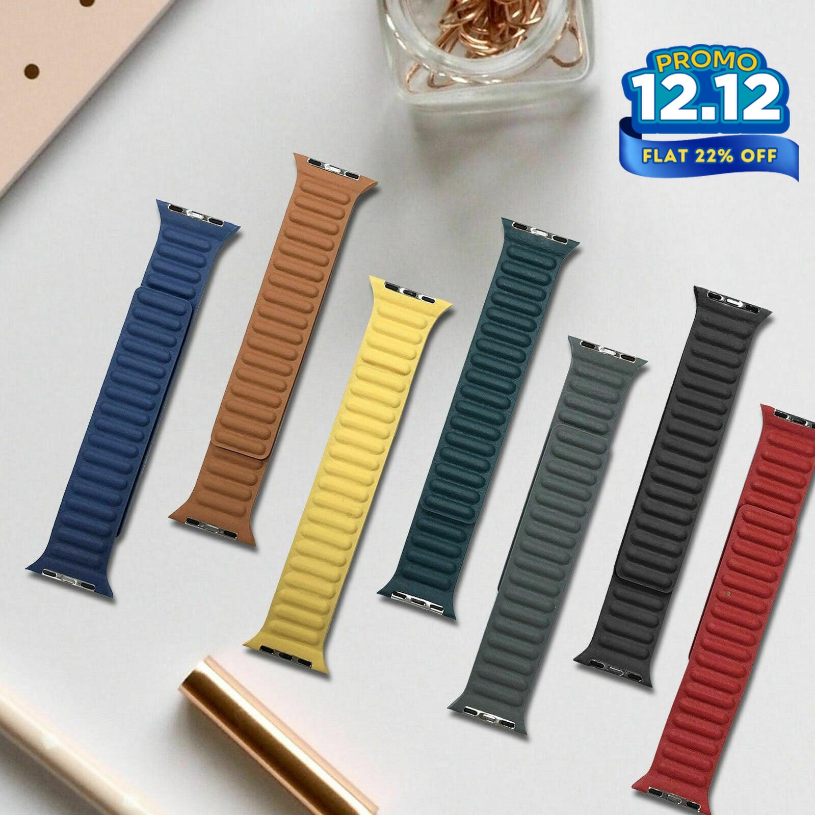 Faux Leather Link Magnetic Strap - Only Strap-DIVERSITY