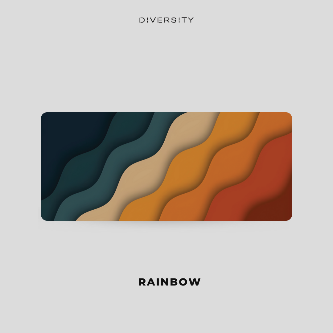 Printed Leather Desk Mat - Rainbow Clouds