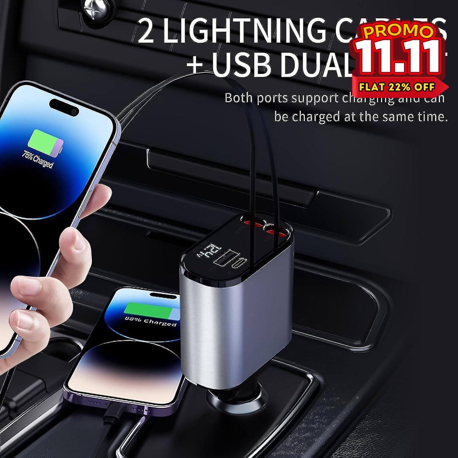 4 in 1 Retractable Car Phone Charger-DIVERSITY