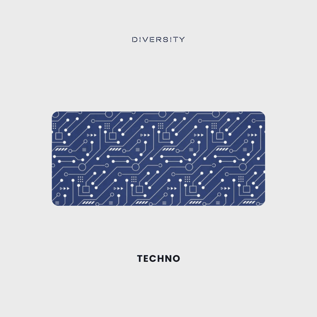 Printed Leather Desk Mat - Techno