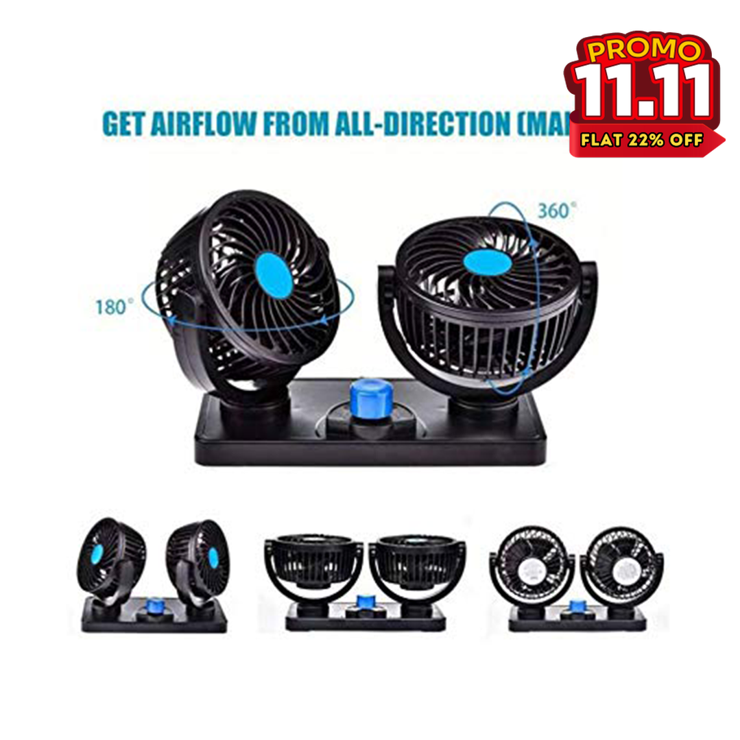 Adjustable Dual Head Car Fan-DIVERSITY