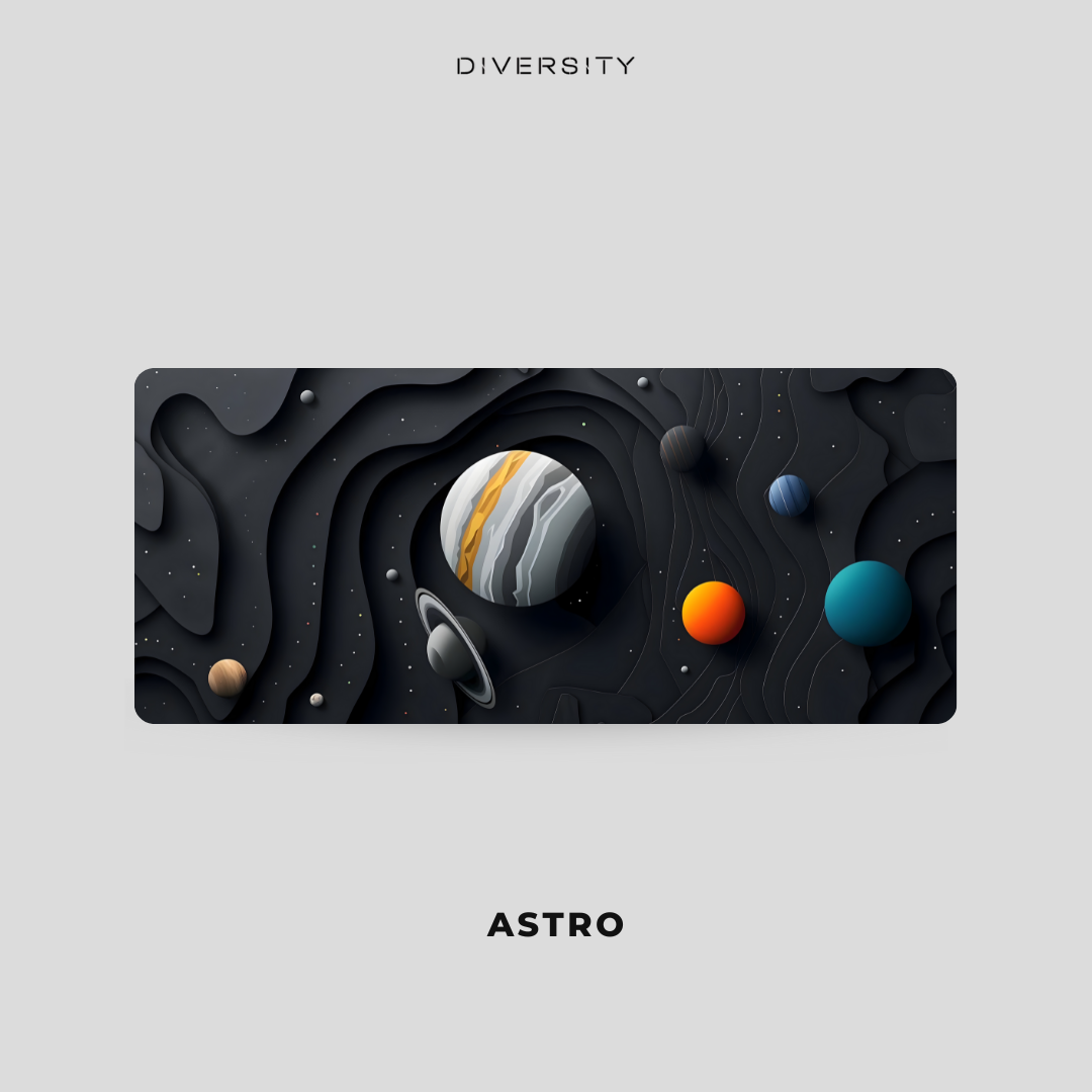 Printed Leather Desk Mat - Astro