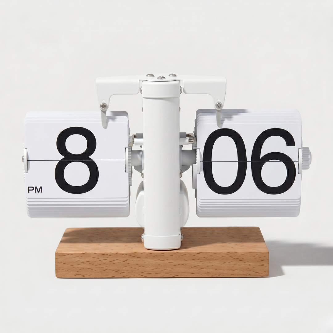 #Color_Full White - Flat Wooden Base