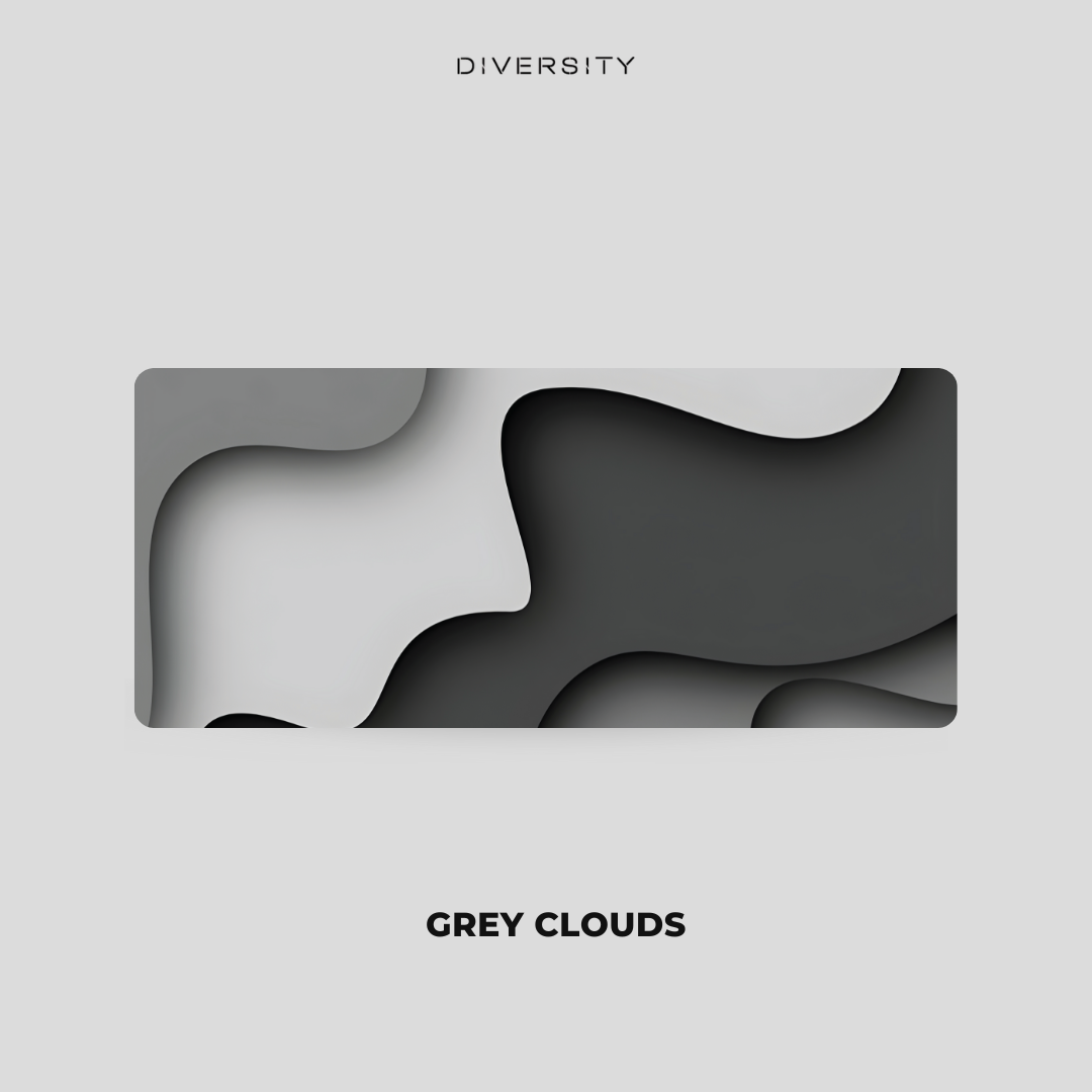 Printed Leather Desk Mat - Grey Clouds