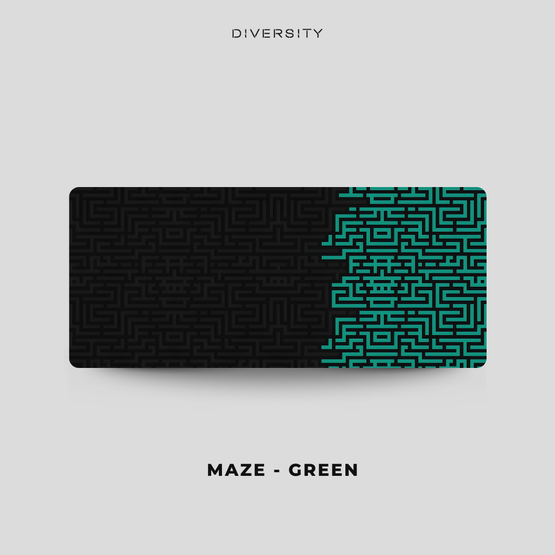 Printed Leather Desk Mat - Maze Green