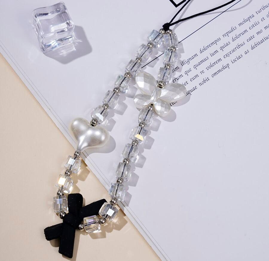 Crystal Charm Beaded Lanyards For Phone Cases